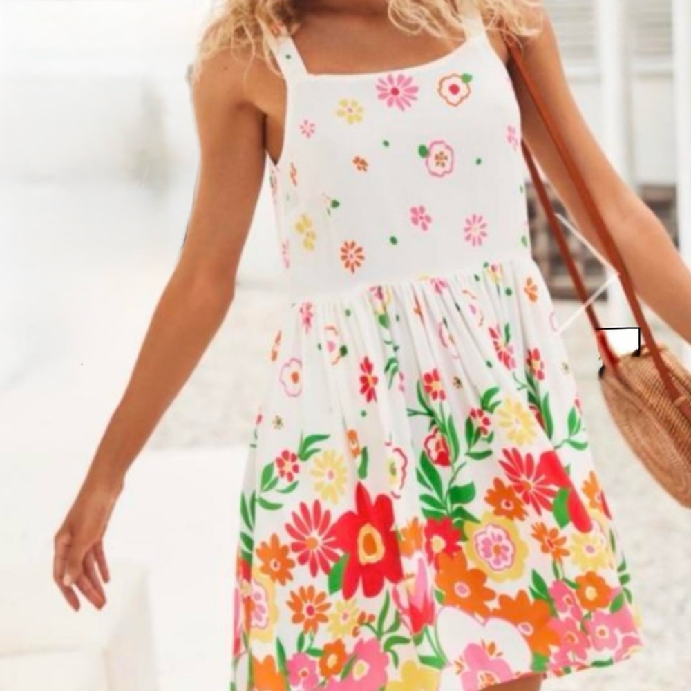 Mister Zimi Anthropologie Sophie Dress In White Meadow Size 6